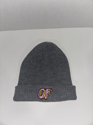 Odd Future OF Donut Logo Gray Knit Beanie Hat Tyler The Creator Golf Wang