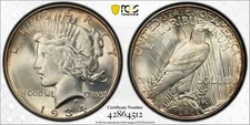 1934-D $1 PCGS MS64 CAC Peace Silver Dollar 42864512