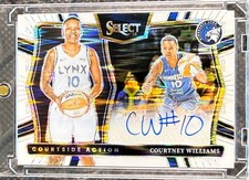 2025 WNBA Select Courtney Williams Courtside Action Signatures White Prizm /25