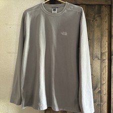 Mens The North Face 1/2 Zip Pullover Sweater GEICO Embroidered Size Large Gray 