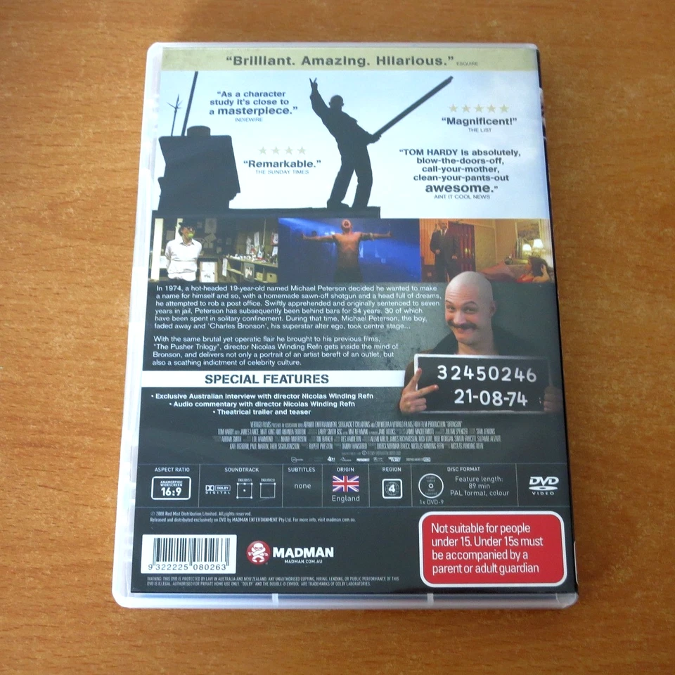 Bronson ( DVD , Region 4 ) Tom Hardy - image 2 of 2