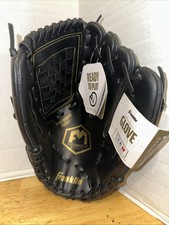 Franklin Field Master Recreational Baseball/Softball Glove, Black/Gold, 12.5  RHT