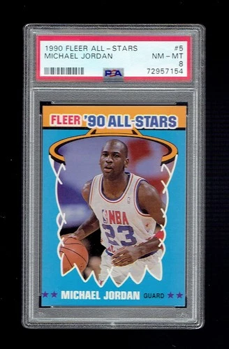 Michael Jordan 1990-91 Fleer All-Stars #5 PSA 8 NM-MT Chicago Bulls
