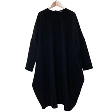 mizuiroind Oversized Cocoon Wide Dress, Size F, Black Women USED
