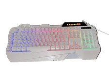 White Gaming Keyboard and Mouse Combo, RGB Backlit, 104 Keys No Box A66