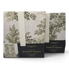 Envogue Botanical Toile Curtains Set of 4 37x96 Sage Green Loden Back Tab New