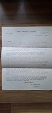 Original 1928 Letter The Irish Press Republican De Valera Rare About Funding 