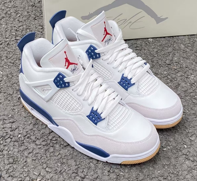 #ad Men#x27;s Nike SB x Jordan Air Jordan 4 quot;Navy Bluequot;Mid Top Retro Basketball Shoes $77.98