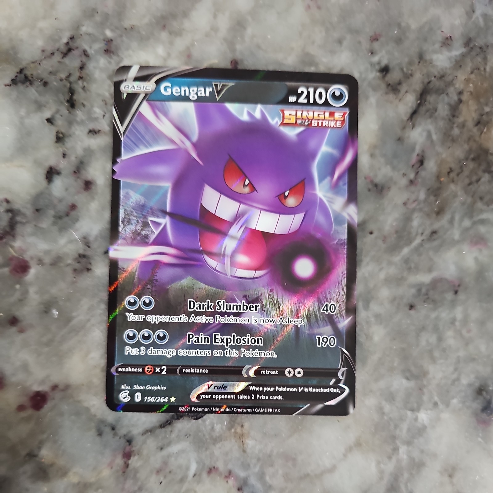 Gengar V 156/264 Fusion Strike NM Full Art Ultra Rare Pokemon Card