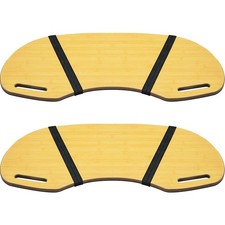 2 Pcs Wood Curved Lap Desk - 30.5'' x 12.5'' Lap Table with Handles,Wooden Bo...