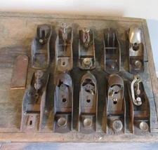 Vintage Lot of 10 Stanley & Unknown Others Block Planes Parts Repair