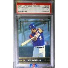 1991 Leaf Gold Rookies Jeff Bagwell PSA 10 Gem Mint Astros Baseball HOF RC #BC14
