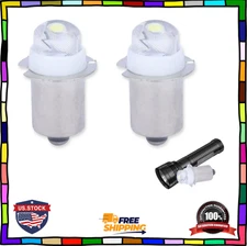 2 Pack LED PR6 Flashlight Bulbs 3V 30Lm, P13.5S 6000K, Long Lifespan