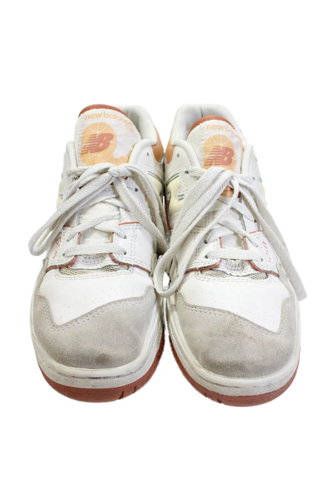 New Balance Womens Lace Up Logo 550 Trainers Sneakers White Brown Size 9.5 - Image 2 of 4