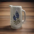 Frankoma 80 Vintage Pottery Pitcher 9.5 Inches Tall Texas Bluebonnets