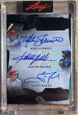 2025 Leaf Spectacular Hero Graphics Black 1/1 Schmidt, Beltre, Rolen
