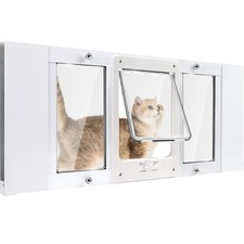 Full-Size Window Pet Door for Cats  Small Dogs, Fits 28"-32" Width Windows, ...