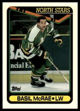 1990-91 TOPPS NHL HOCKEY NM Card #151 😎 BASIL McRAE, Minnesota North Stars 🤩