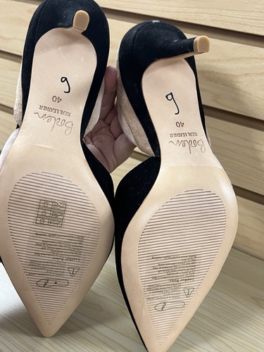 Neu ohne Karton Boden Henrietta 3-farbige Wildleder-Heels Größe 40 schwarz beige rouge US 9 - Bild 7 von 13