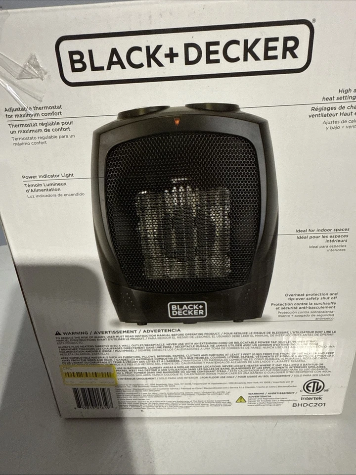 BLACK+DECKER 1500W Ceramic Heater - Black (BHDC201) - Image 3 of 4
