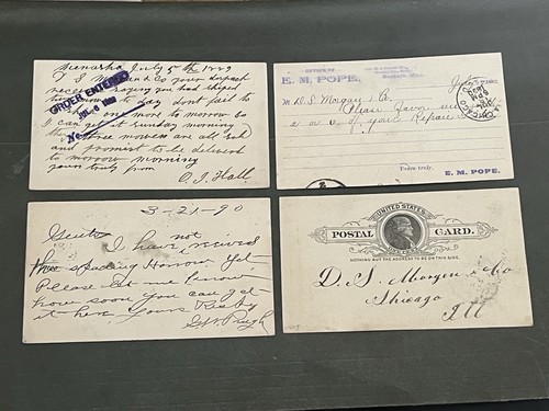 LOT x4 UX9 1890s POSTAL CARDS CHICAGO IL SW STA CANCELS ! MN WI LOOK !! - Picture 2 of 3