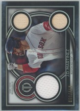 2020 Topps Tribute Triple Relics #TTR-JDM J.D. Martinez Red Sox 060/150