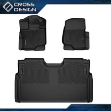 TPE Floor Mats Fits 15-2024 Ford F150 F-150 Lightning Super Crew Cab Front Rear