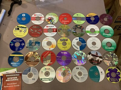 Vintage CD Program Installation Microsoft Adobe Photo Mouse Anti Virus Lot HP