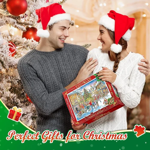 2024 Christmas Advent Calendar Jigsaw Puzzles,24 Days Surprise Multicolor - Picture 7 of 8