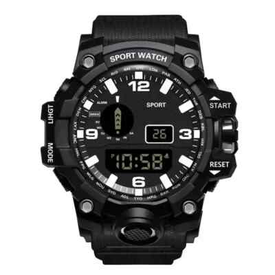 Herren Armbanduhr Sport Watch Uhr schwarz Batterie U7 ''NEU'' Schnalle