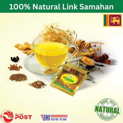 100% Natural Link Samahan Ayurvedic Herbal Sri Lankan Tea Packets 100Pcs 