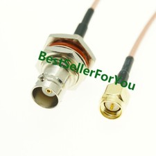 RG316 Cable BNC Female Bulkhead Jack To SMA Male Plug Straight Pigtail Jumper