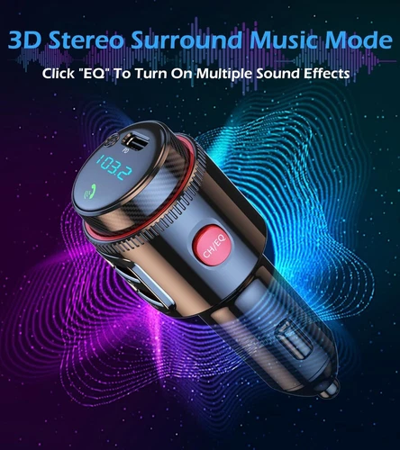 Transmisor FM Bluetooth para automóvil PD 45W cargador de automóvil adaptador de corriente encendedor de cigarrillos - Imagen 7 de 9