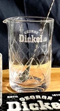 George Dickel TN Whiskey VISKI Crystal Cocktail Drink Mixing Glass Beaker *NEW*