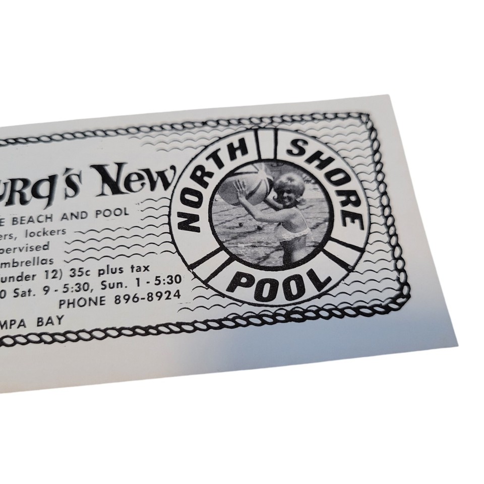 Vtg 70's North Shore Pool Print AD 1973 NE St Petersburg FL Tampa Bay