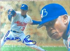 Carlos Perez Autographed 1995 Flair #296 Rookie Card