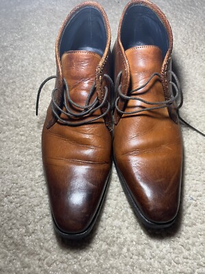 MENS MANFIELD BASICS BROWN PEBBLE LEATHER WINGTIP OXFORD  display picture 2