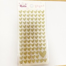 Gold Glitter Small Heart Sticker 95 Count Self-Adhesive 0.35Inchs 90mm Crafts
