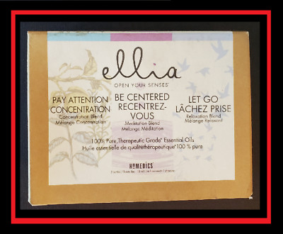3pk Ellia Calm & Concentration Aromatherapy Therapeutic Essential Oil 