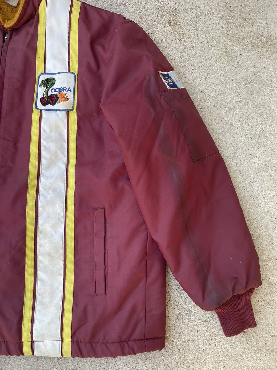 Vintage 80s Ford Mustang Shelby Cobra Racing Jacket Fleece