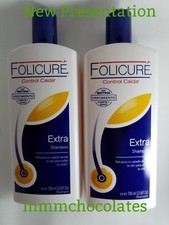 2 FOLICURE Extra SHAMPOO FOR FULLER THICKER HAIR 23.6 fl oz.Reduce Caida