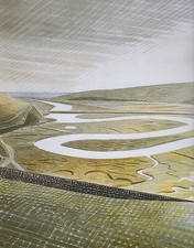 Cuckmere Haven Eric Ravilious large print in 11x14 inch mount SUPERB