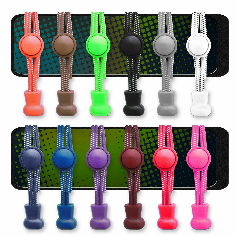 Lacci ELASTICI da RUNNING per Scarpe Trekking Triathlon Corsa Nike Adidas Molla - Immagine 2 di 2