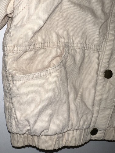 Old Navy Sherpa Corduroy Jacket Size 2T Kids Hooded Cozy Coat Ivory Beige NWT - Picture 13 of 22