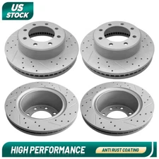 For Ram 2500 3500 2011 - 2023 Front +Rear Drilled and Slotted Disc Brake Rotors