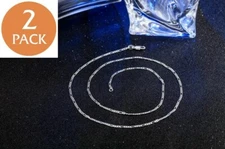 2x 925 Sterling Silver Curb Cuban Mens Womens Chain Necklace 925 Italy All Sizes