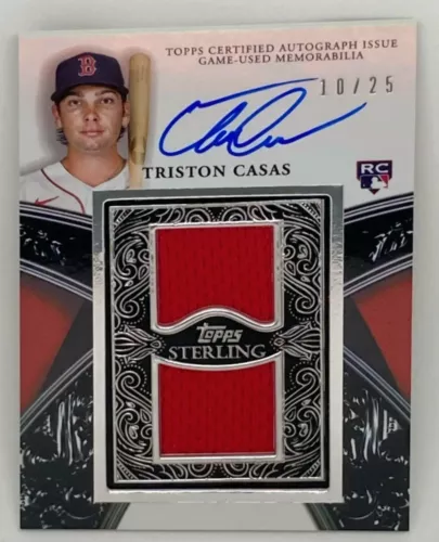 TRISTON CASAS 2023 Topps Sterling #/25 ROOKIE DUAL Patch ON CARD Auto ⭐ RC MINT 