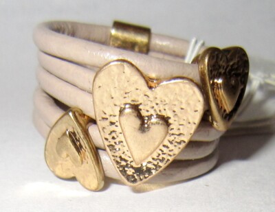 LAGENLOOK ~ PULS ~ 5 BAND ~ TRIPLE HEART RING ~ NEW / OLD STOCK ~ MEDIUM SIZE