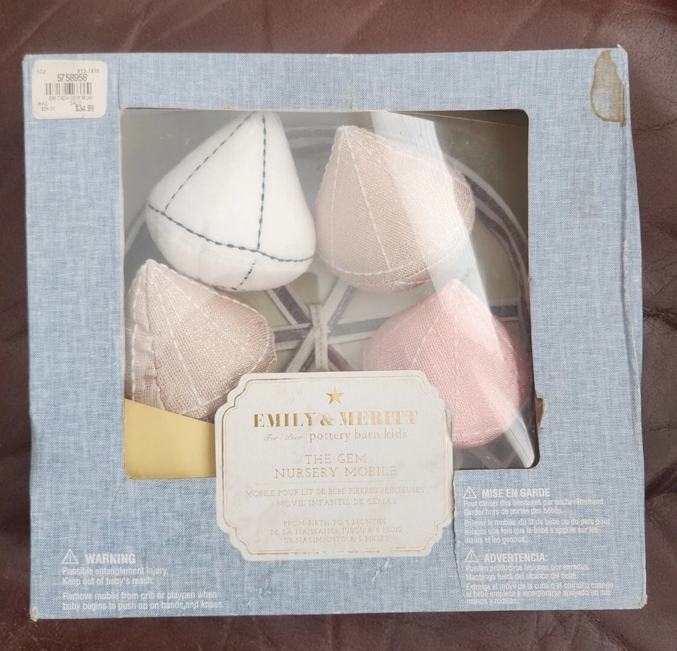 Pottery Barn Emily & Meritt "The Gem" Musical Nursery Crib Mobile & Wooden Arm - Image 2 of 4