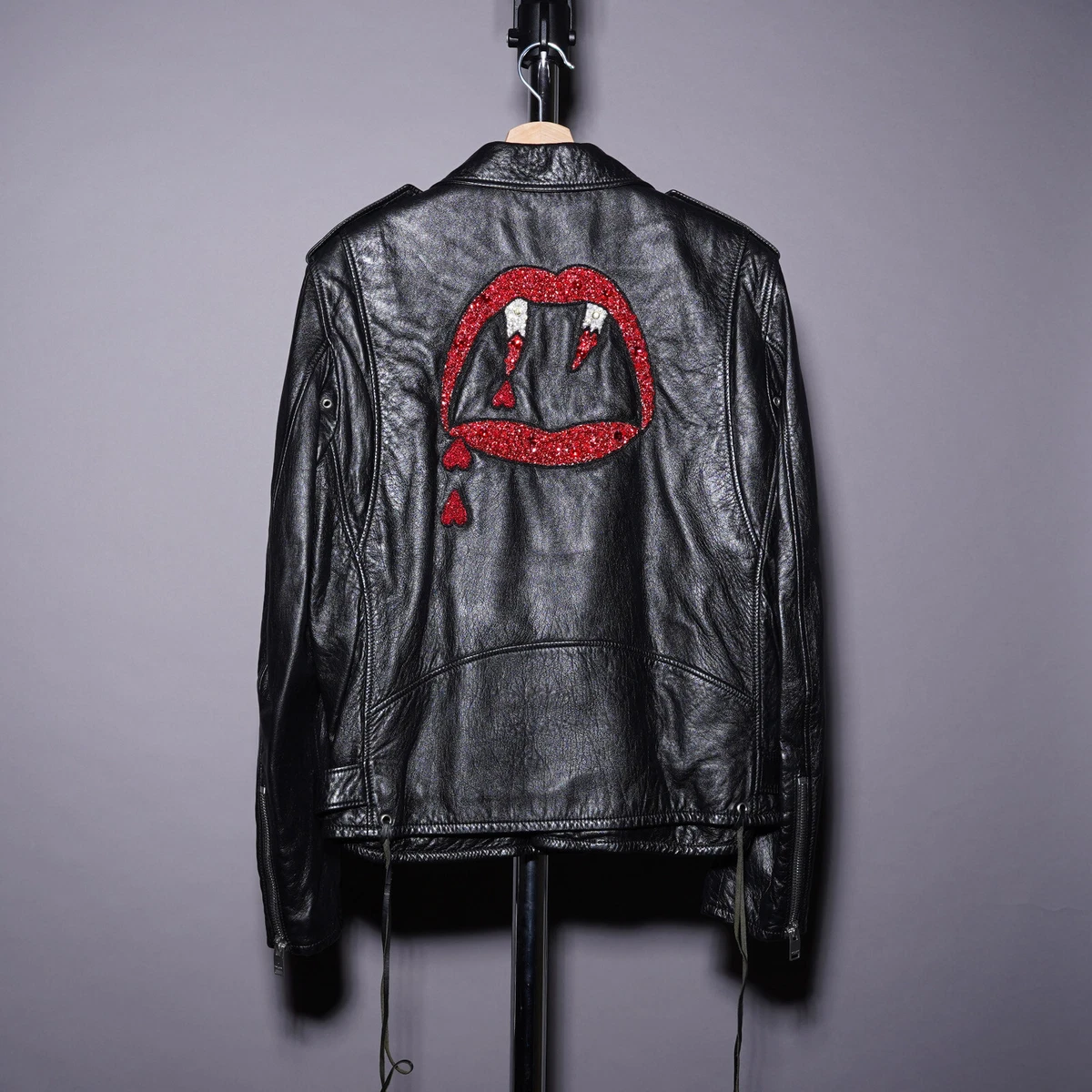 Saint laurent blood luster leather best sale jacket